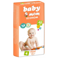 ПРОДУКТЫ ДЛЯ ДЕТЕЙ БелЭмса БелЭмса подгузники Baby Mom Econom, Maxi #4 (7-18кг) N40